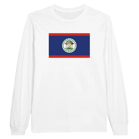 T-shirt à manches longues Drapeau du Belize - Pixelforma 