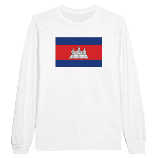 T-shirt à manches longues Drapeau du Cambodge - Pixelforma 