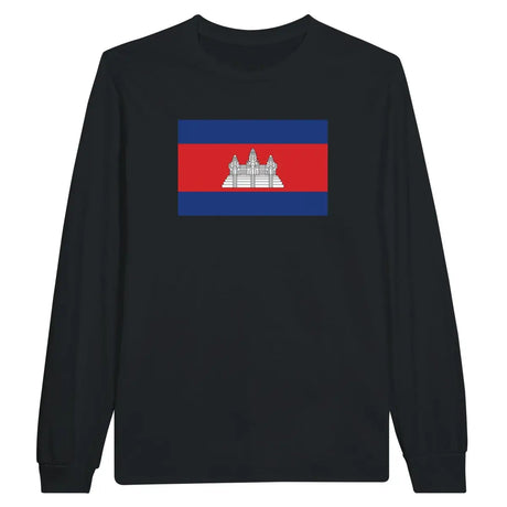 T-shirt à manches longues Drapeau du Cambodge - Pixelforma 