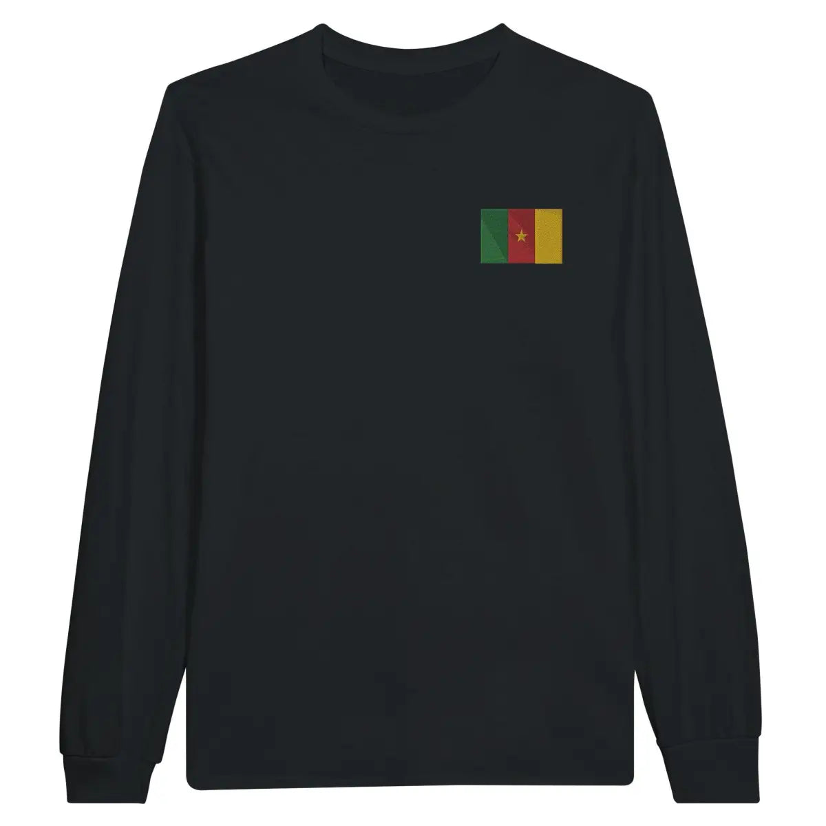 T-shirt à manches longues Drapeau du Cameroun en broderie - Pixelforma 