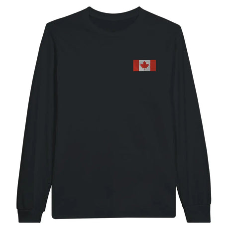 T-shirt à manches longues Drapeau du Canada en broderie - Pixelforma 