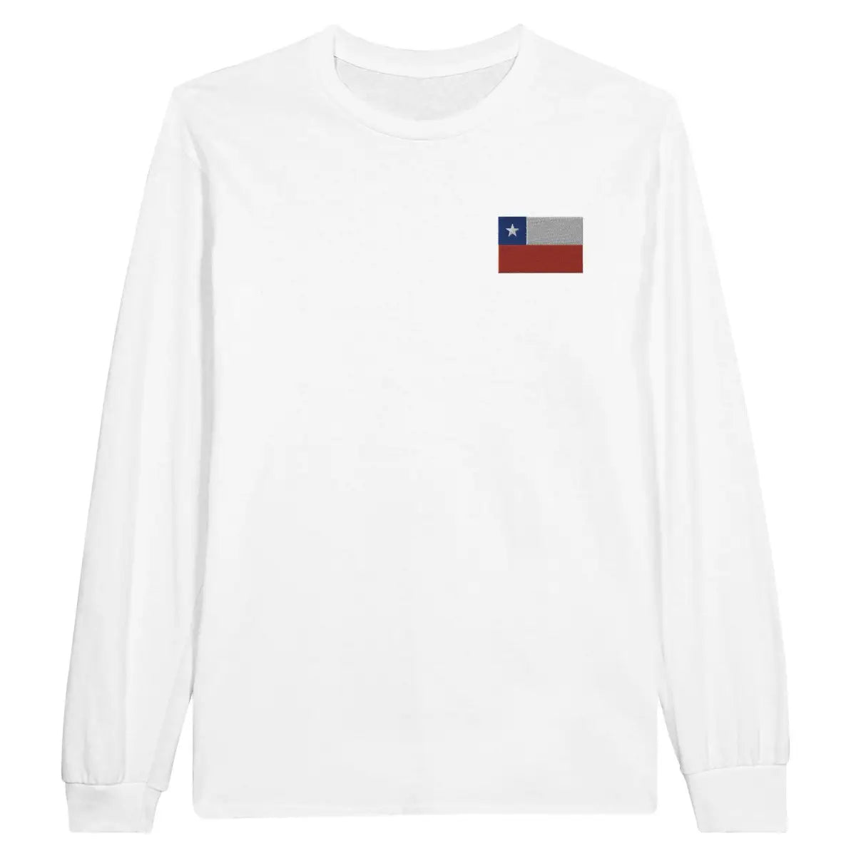 T-shirt à manches longues Drapeau du Chili en broderie - Pixelforma 