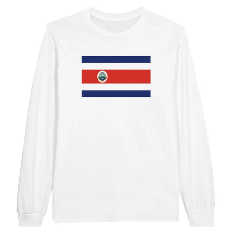 T-shirt à manches longues Drapeau du Costa Rica - Pixelforma 