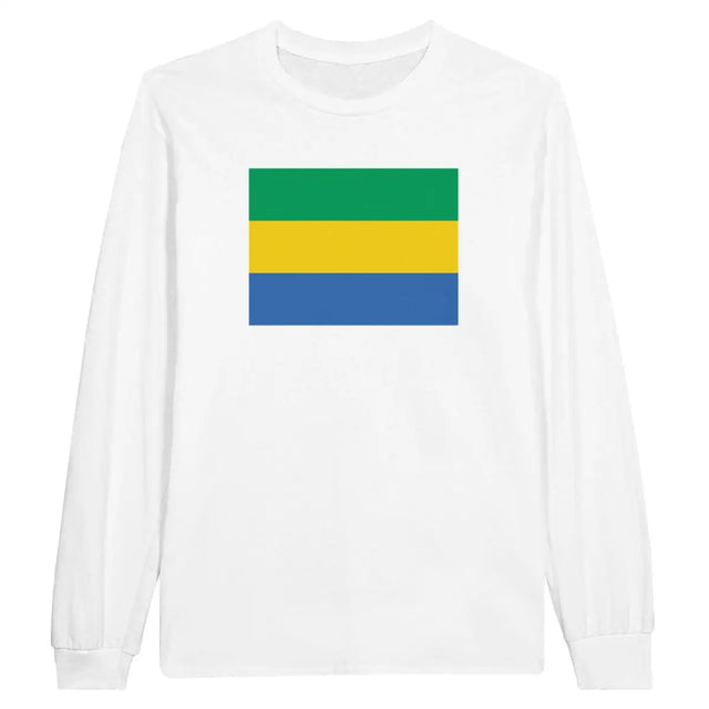 T-shirt à manches longues Drapeau du Gabon - Pixelforma 