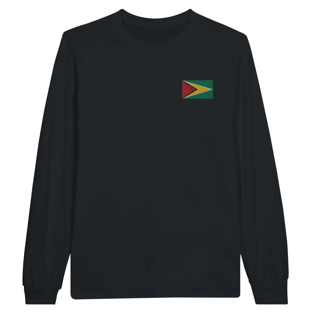 T-shirt à manches longues Drapeau du Guyana en broderie - Pixelforma 