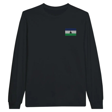 T-shirt à manches longues Drapeau du Lesotho en broderie - Pixelforma 