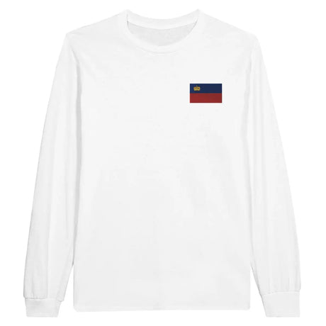 T-shirt à manches longues Drapeau du Liechtenstein en broderie - Pixelforma 