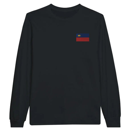 T-shirt à manches longues Drapeau du Liechtenstein en broderie - Pixelforma 