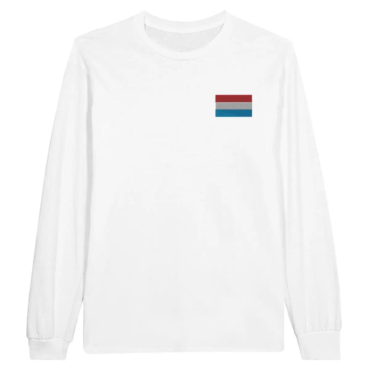 T-shirt à manches longues Drapeau du Luxembourg en broderie - Pixelforma 