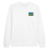 T-shirt à manches longues Drapeau du Rwanda en broderie - Pixelforma 