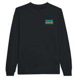 T-shirt à manches longues Drapeau du Rwanda en broderie - Pixelforma 