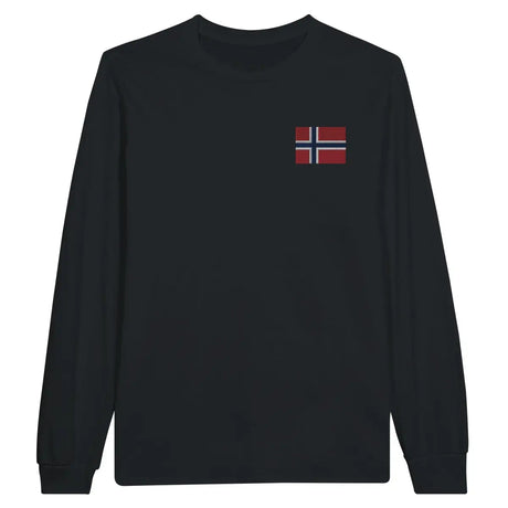 T-shirt à manches longues Drapeau du Svalbard et de Jan Mayen en broderie - Pixelforma 