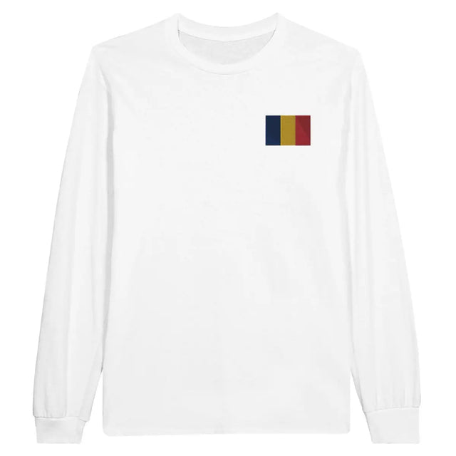 T-shirt à manches longues Drapeau du Tchad en broderie - Pixelforma 