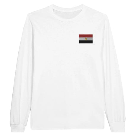 T-shirt à manches longues drapeau égypte en broderie - pixelformaflag