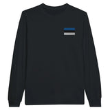 T-shirt à manches longues drapeau estonie en broderie - pixelformaflag