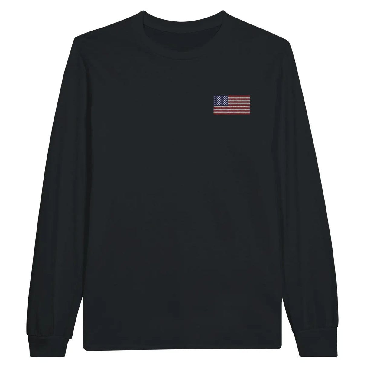 T-shirt à manches longues drapeau états-unis en broderie - pixelformaflag