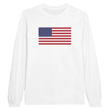 T-shirt à manches longues drapeau états-unis - pixelforma