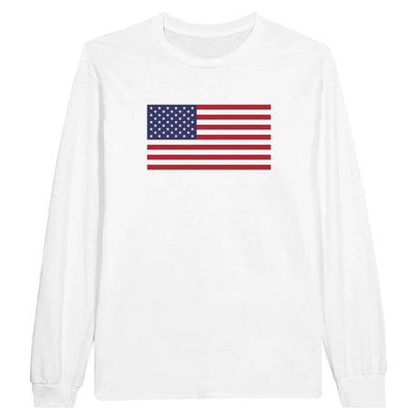 T-shirt à manches longues drapeau états-unis - pixelforma