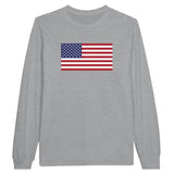 T-shirt à manches longues drapeau états-unis - pixelforma