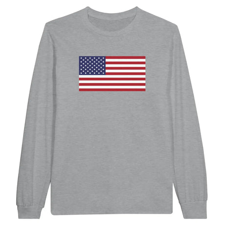 T-shirt à manches longues drapeau états-unis - pixelforma