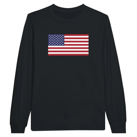 T-shirt à manches longues drapeau états-unis - pixelforma