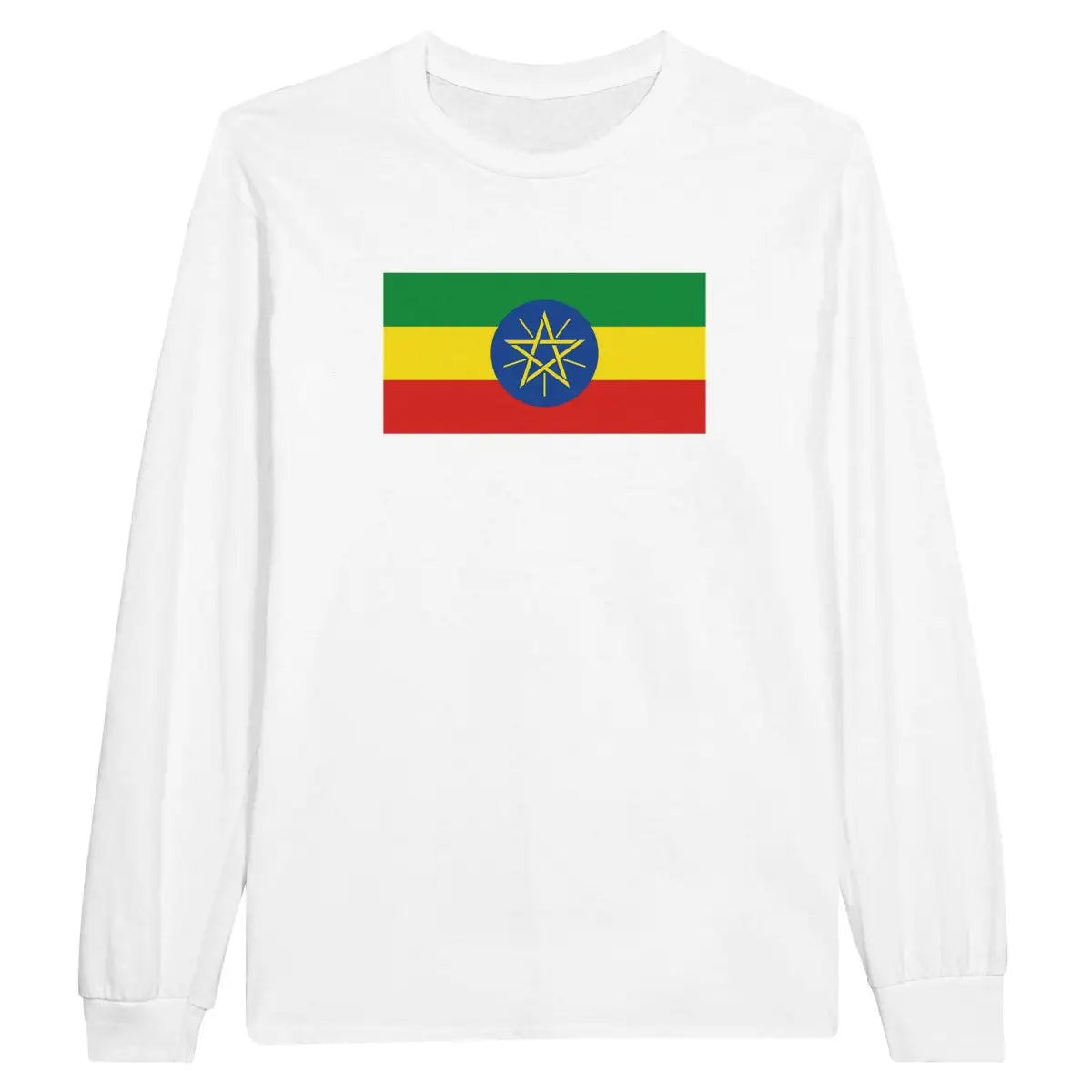 T-shirt à manches longues drapeau éthiopie - pixelforma