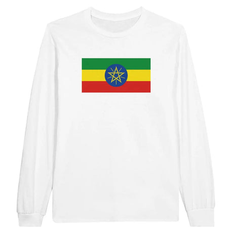 T-shirt à manches longues drapeau éthiopie - pixelforma