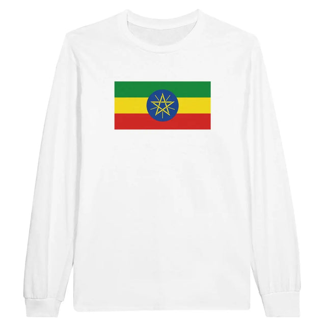 T-shirt à manches longues drapeau éthiopie - pixelforma