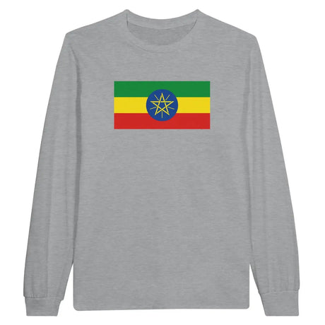 T-shirt à manches longues drapeau éthiopie - pixelforma