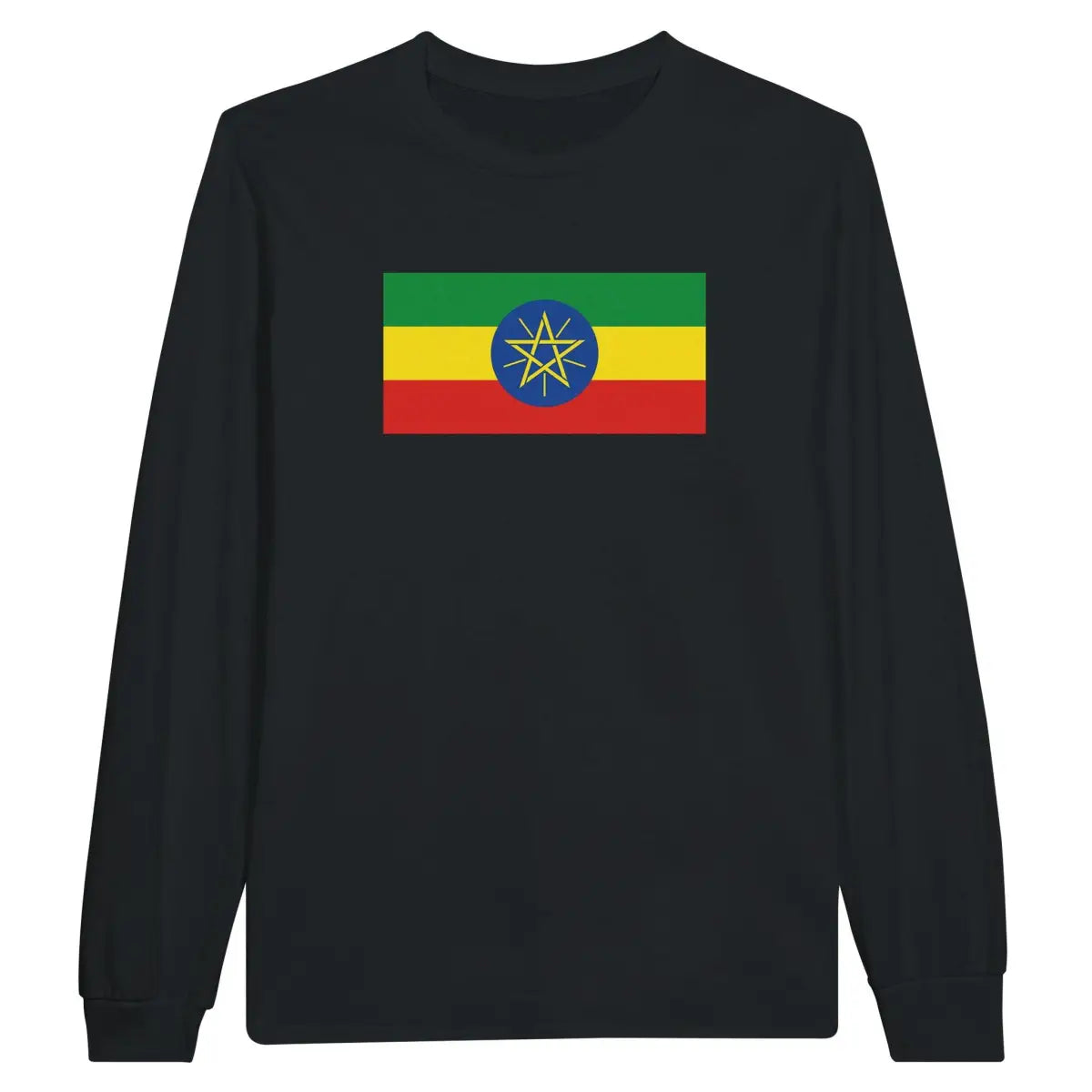T-shirt à manches longues drapeau éthiopie - pixelforma