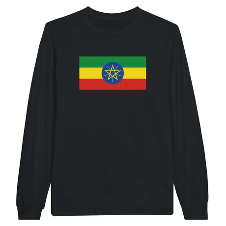 T-shirt à manches longues drapeau éthiopie - pixelforma