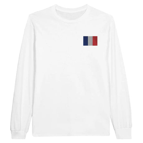 T-shirt à manches longues drapeau france en broderie - pixelformaflag