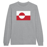 T-shirt à manches longues drapeau groenland - pixelforma