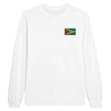 T-shirt à manches longues drapeau guyana en broderie - pixelformaflag