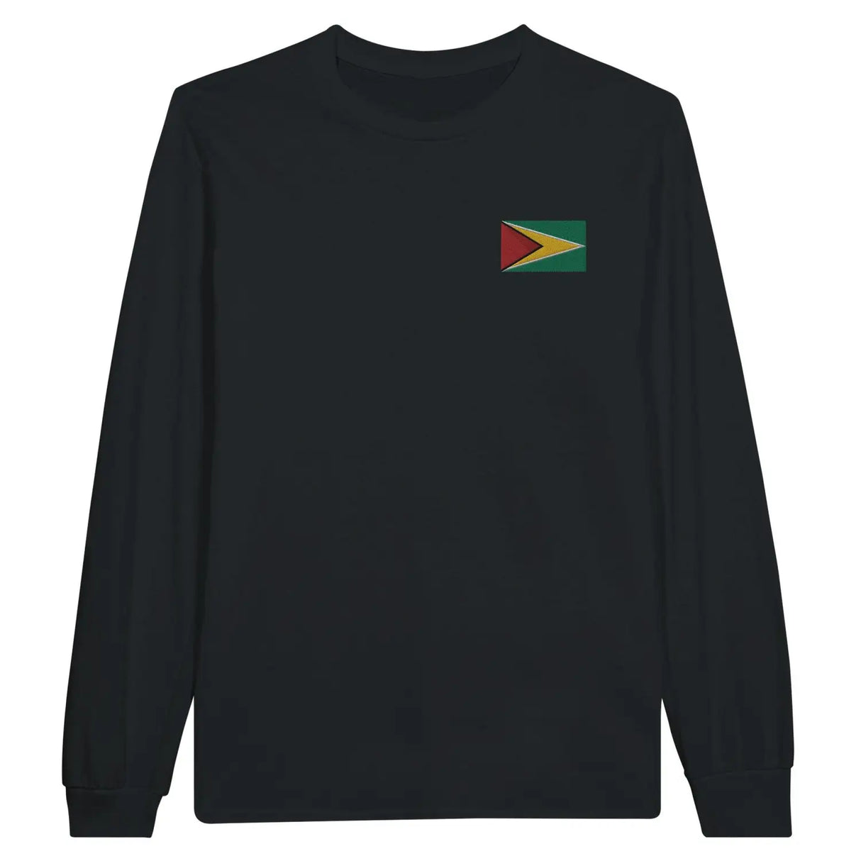 T-shirt à manches longues drapeau guyana en broderie - pixelformaflag