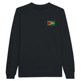 T-shirt à manches longues drapeau guyana en broderie - pixelformaflag