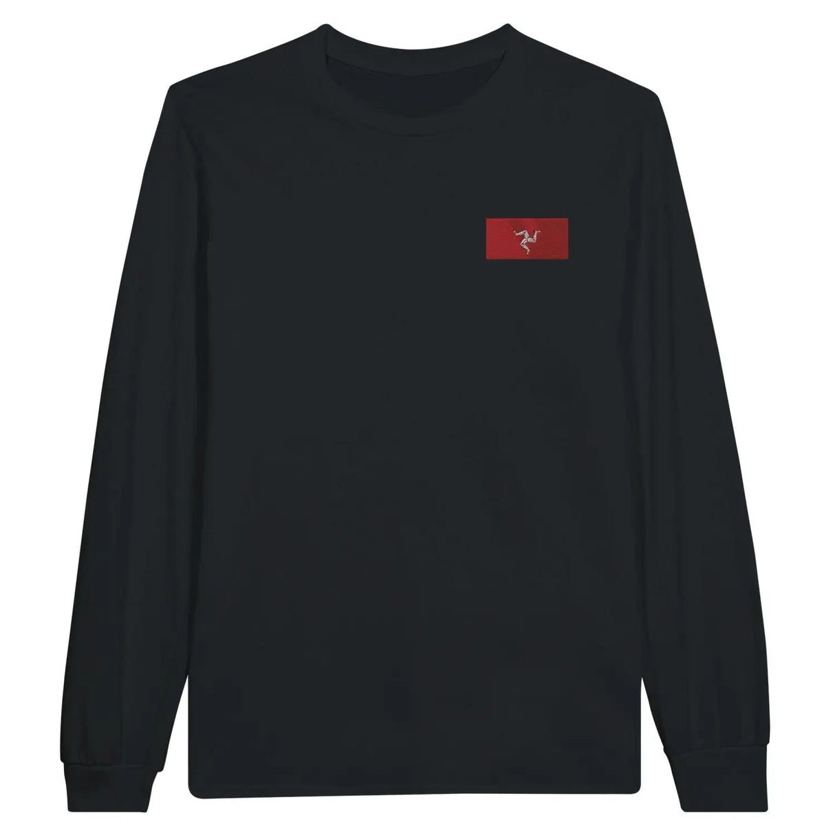 T-shirt à manches longues drapeau île de man en broderie - pixelformaflag
