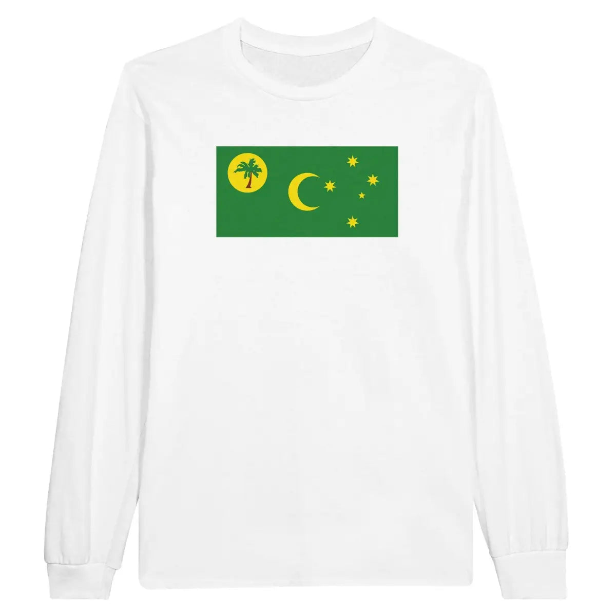 T-shirt à manches longues drapeau îles cocos - pixelforma