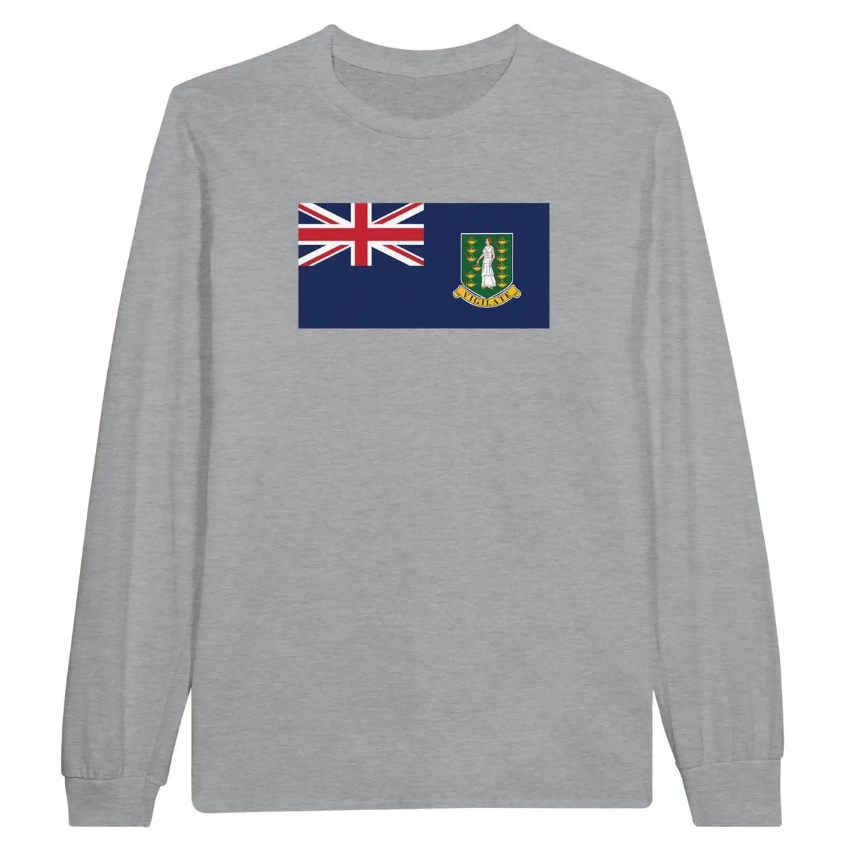 T-shirt à manches longues drapeau îles vierges britanniques - pixelforma