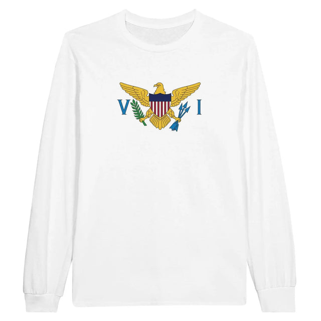 T-shirt à manches longues drapeau îles vierges des états-unis - pixelforma