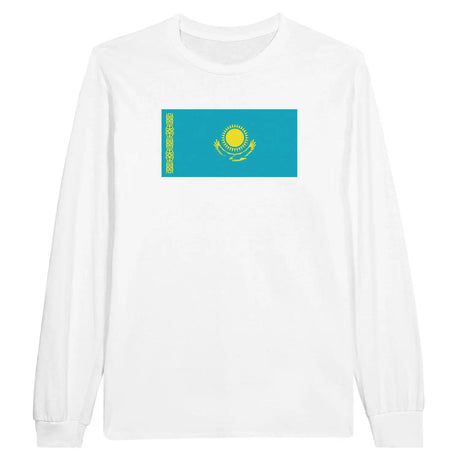 T-shirt à manches longues drapeau kazakhstan - pixelforma