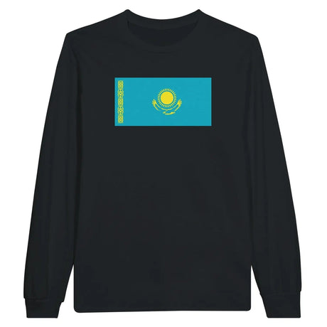 T-shirt à manches longues drapeau kazakhstan - pixelforma