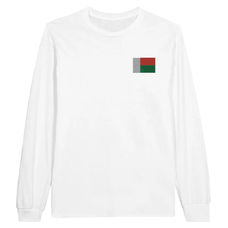 T-shirt à manches longues drapeau madagascar en broderie - pixelformaflag