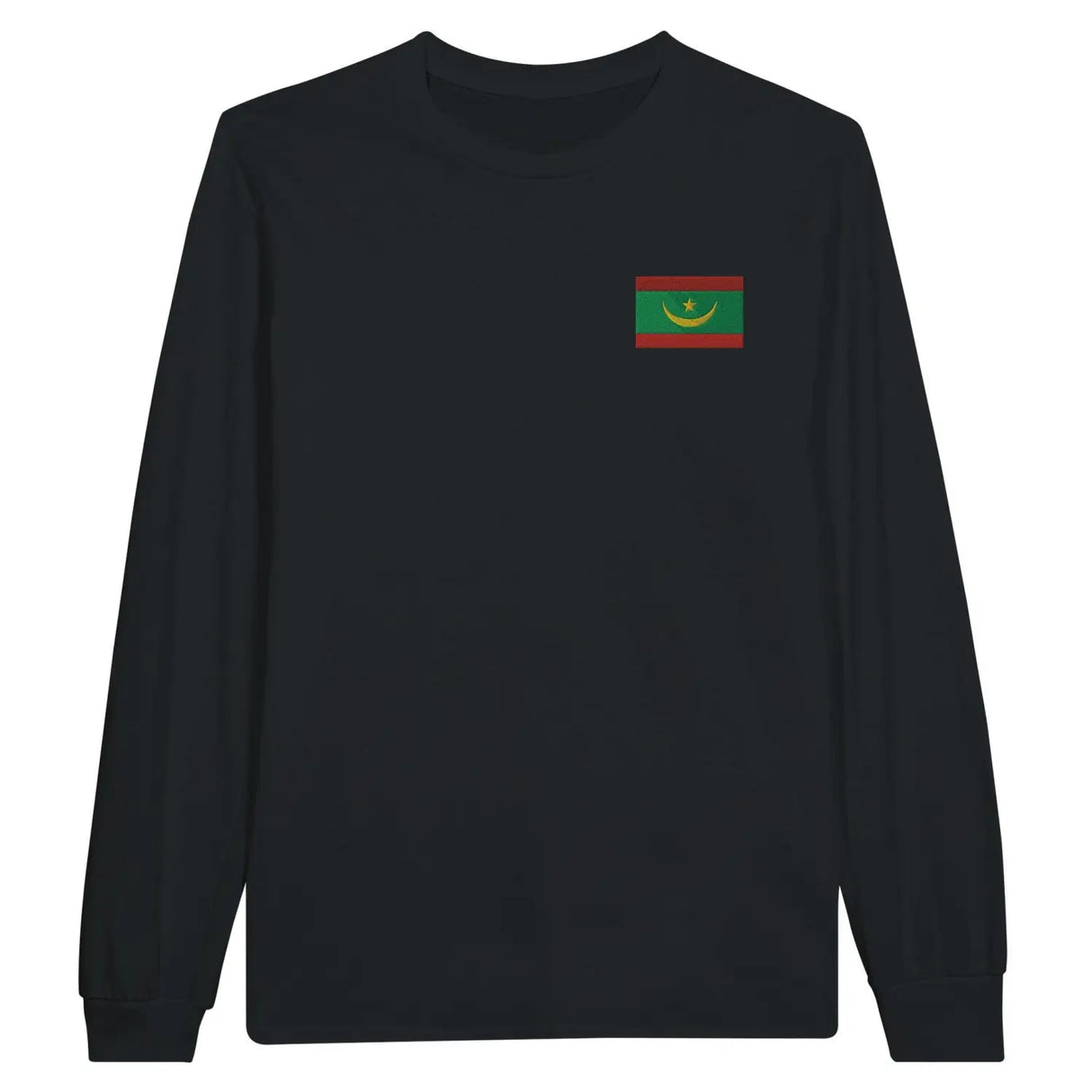 T-shirt à manches longues drapeau mauritanie en broderie - pixelformaflag