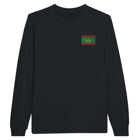 T-shirt à manches longues drapeau mauritanie en broderie - pixelformaflag