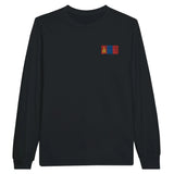 T-shirt à manches longues drapeau mongolie en broderie - pixelformaflag