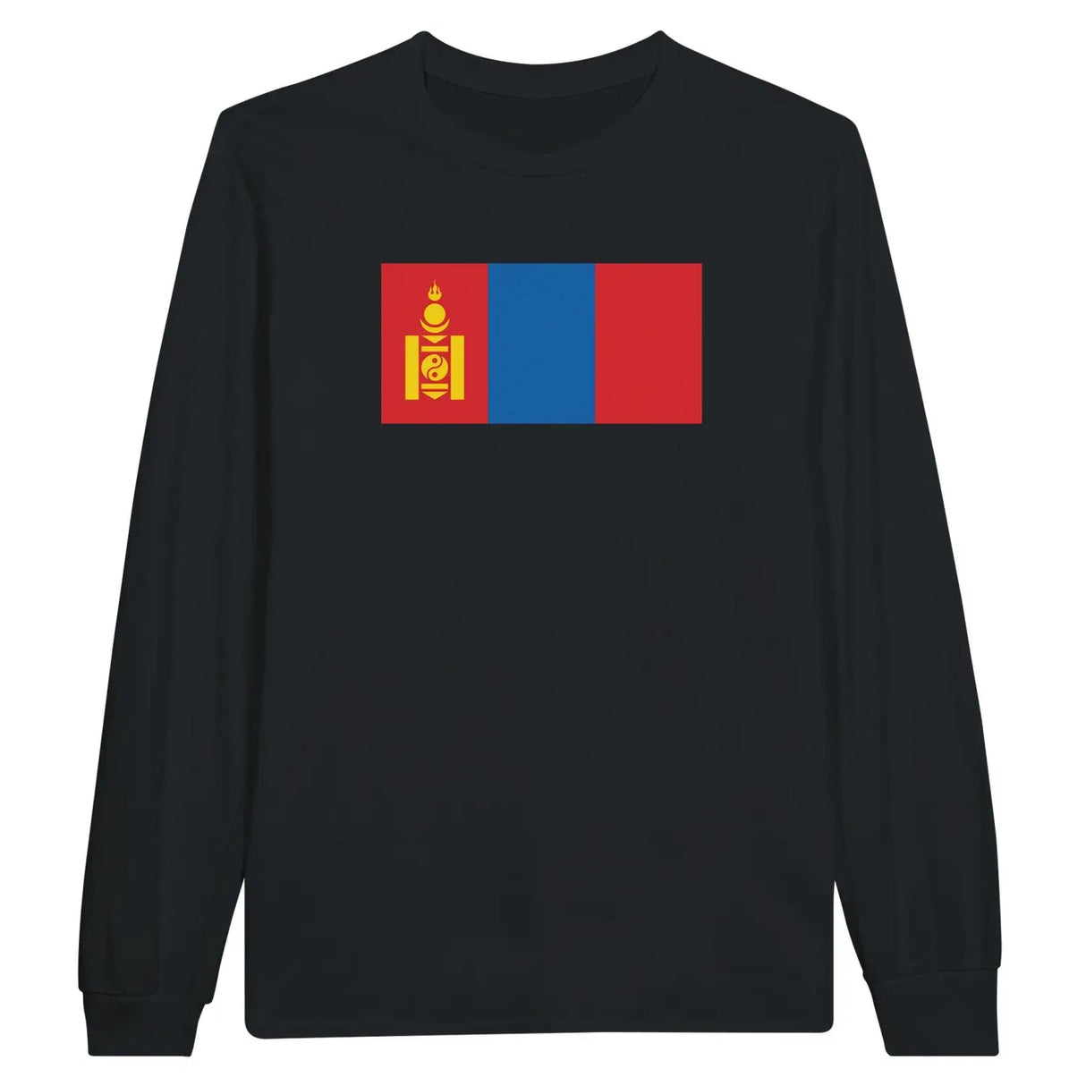 T-shirt à manches longues drapeau mongolie - pixelforma