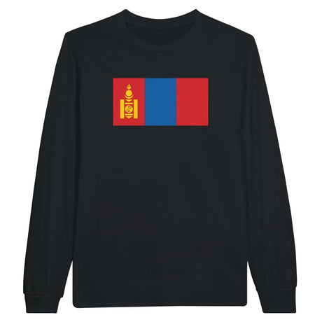 T-shirt à manches longues drapeau mongolie - pixelforma