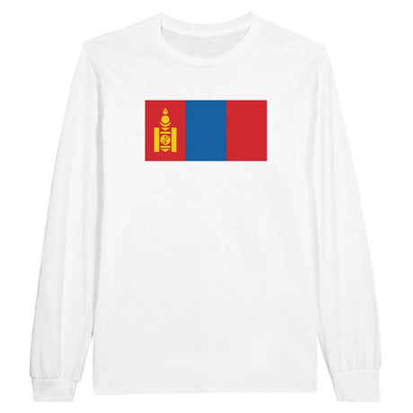 T-shirt à manches longues drapeau mongolie - pixelforma