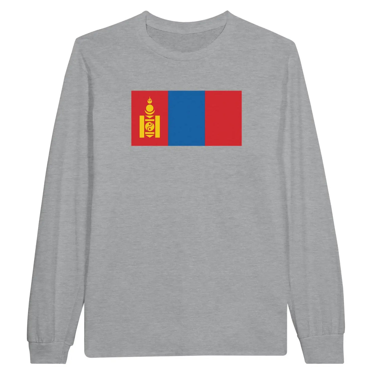 T-shirt à manches longues drapeau mongolie - pixelforma
